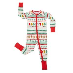 LITTLE SLEEPIES Fair Isle Christmas zippy pajamas